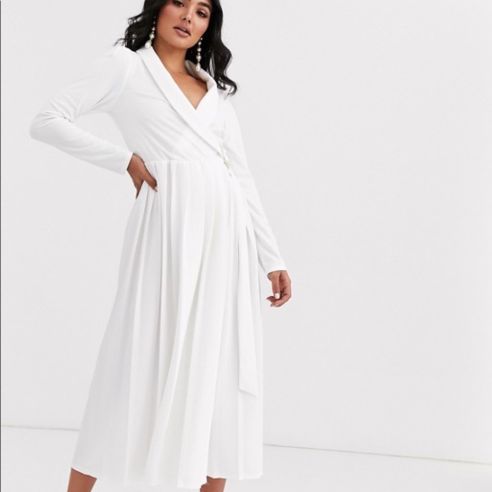 ASOS DESIGN Long sleeve midi shirt dress